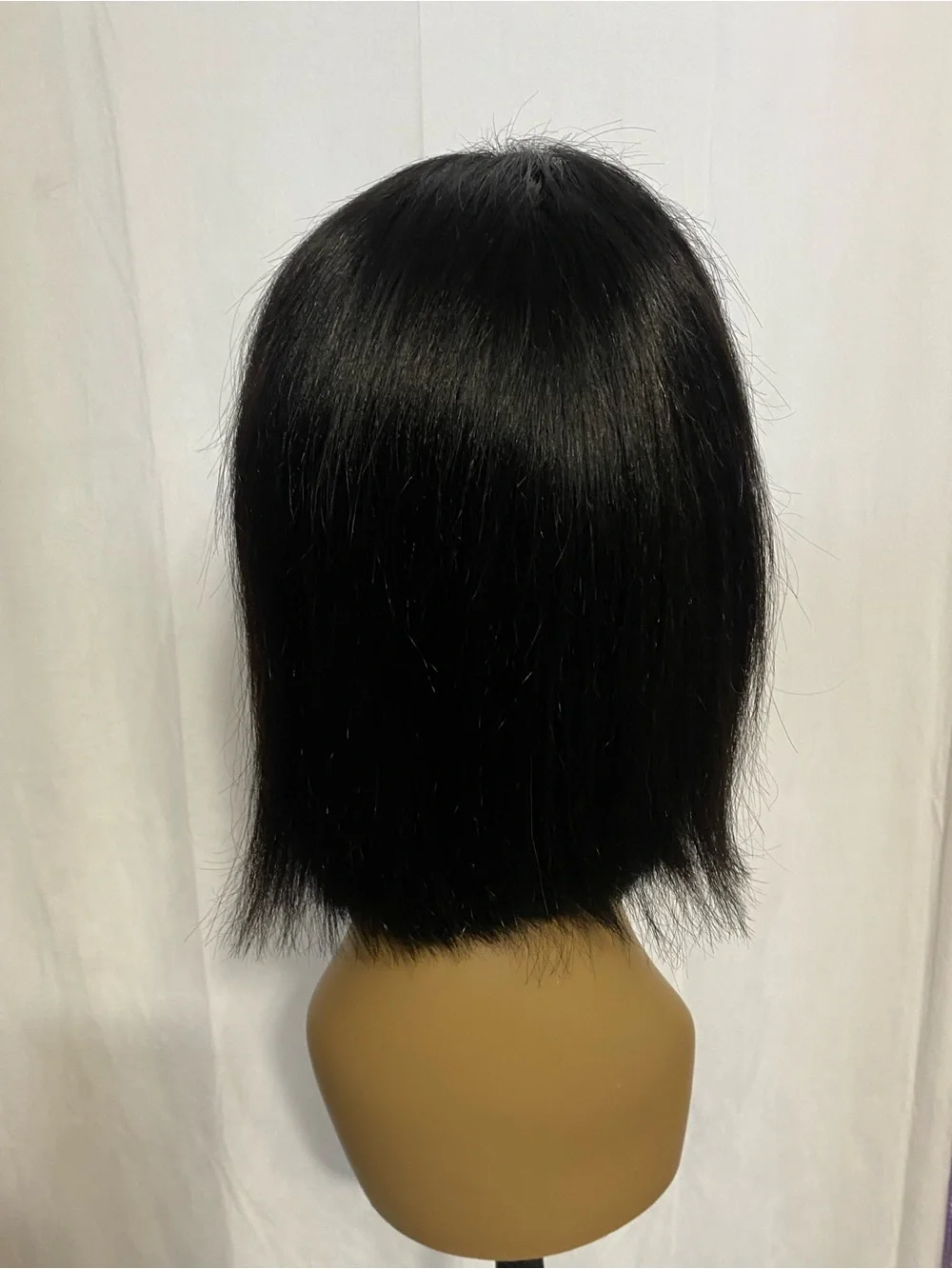 12” Glueless Lace Front Bob Wig 13x4 Pre Plucked Human Hair Black Medium Cap